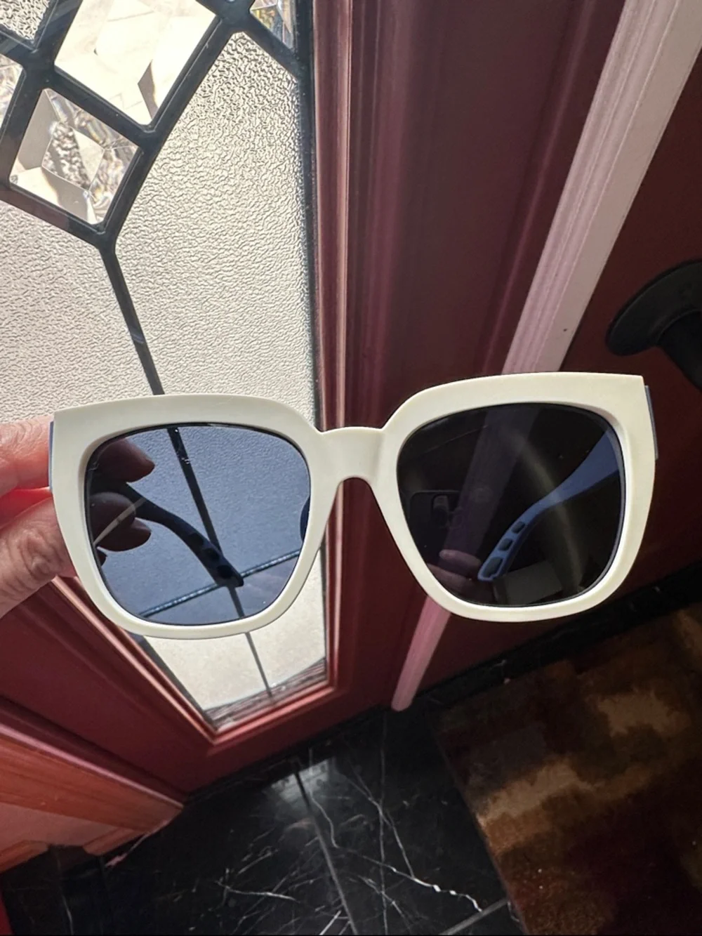 Dior White and Blue Square Frame Sunglasses - Picture 4 of 6